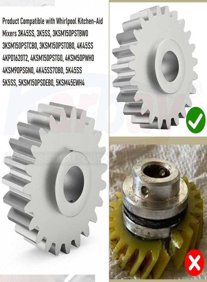 Karbay W10112253 Worm Gear Kit (Upgraded Materials) for Whirlpool Kit-chenAid Mixers Replace 4162897 AP4295669 4161531 WPW10112253, Included Gasket and two small seals - Image 4